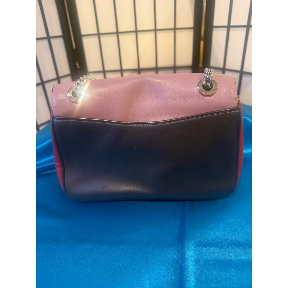 Coach CassidyF72686 Colorblock Leather Crossbody Shoulder Bag Pink/Burgundy Blac - Picture 2 of 9